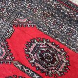 Tapis vintage ouzbek Boukhara fait main en laine – 92 x 186 cm – 1970s