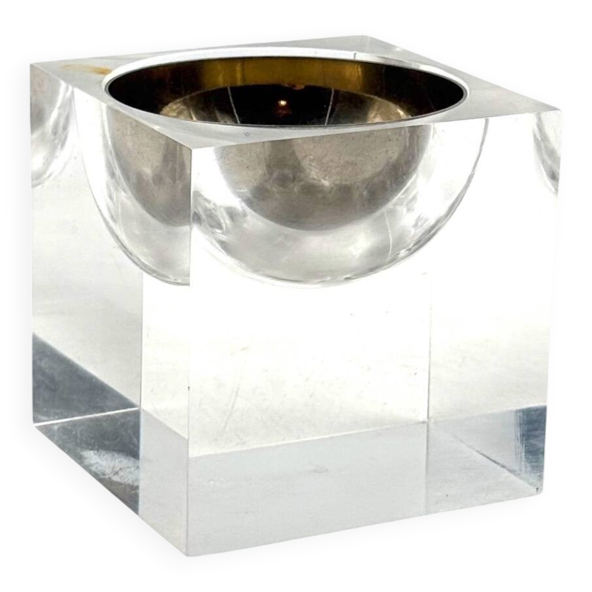 Space age clear lucite ashtray, Italy 1970s