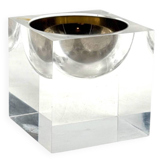 Space age clear lucite ashtray, Italy 1970s