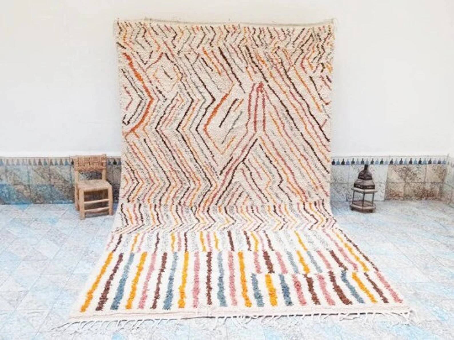 Handmade wool Berber rug 332 X 195 CM