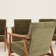 Ensemble de 4 Fauteuils Mid-Century Modern – Velours olive vert 