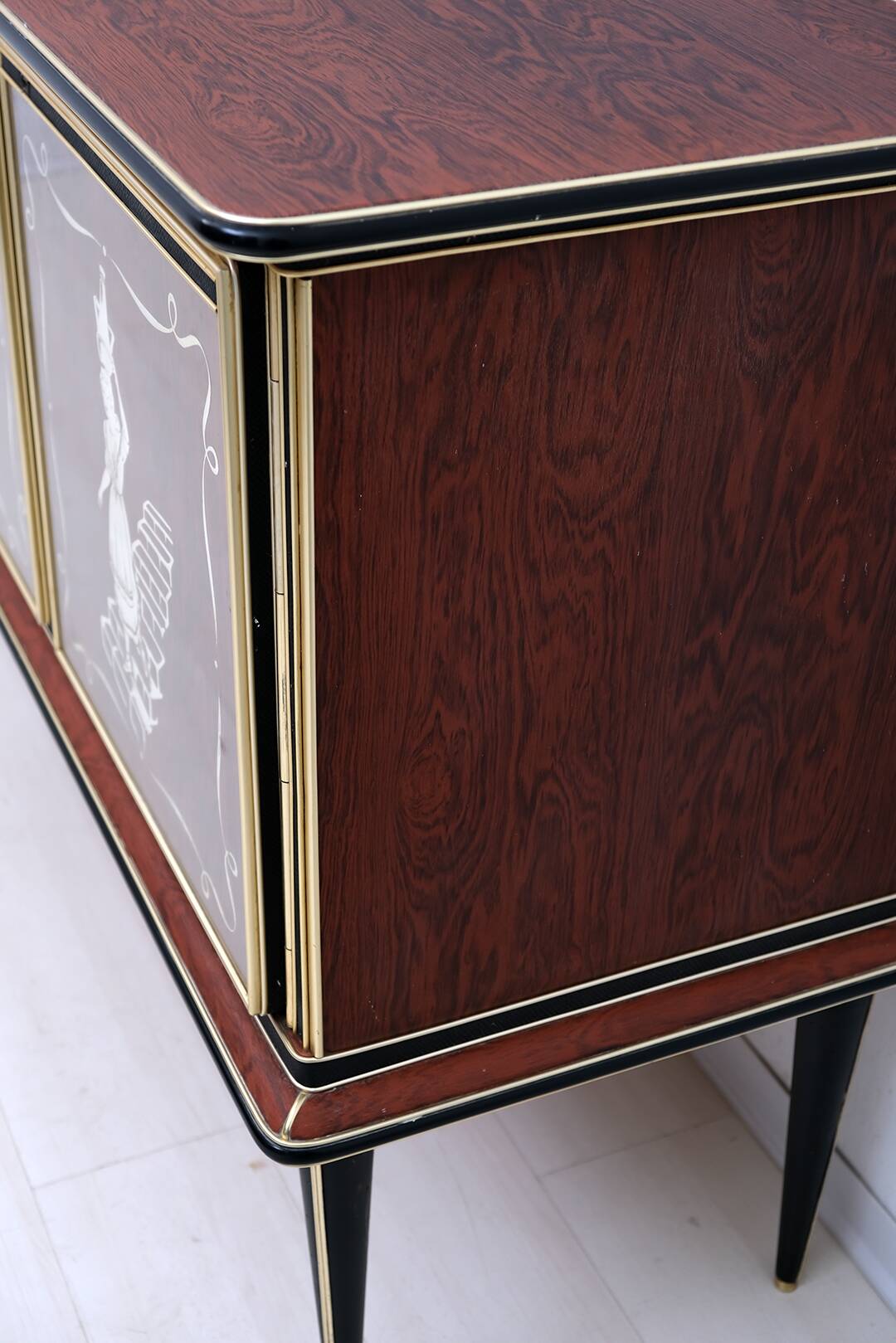 Meuble bar italien du milieu du siècle, Umberto Mascagni pour Harrods Londres, années 1950