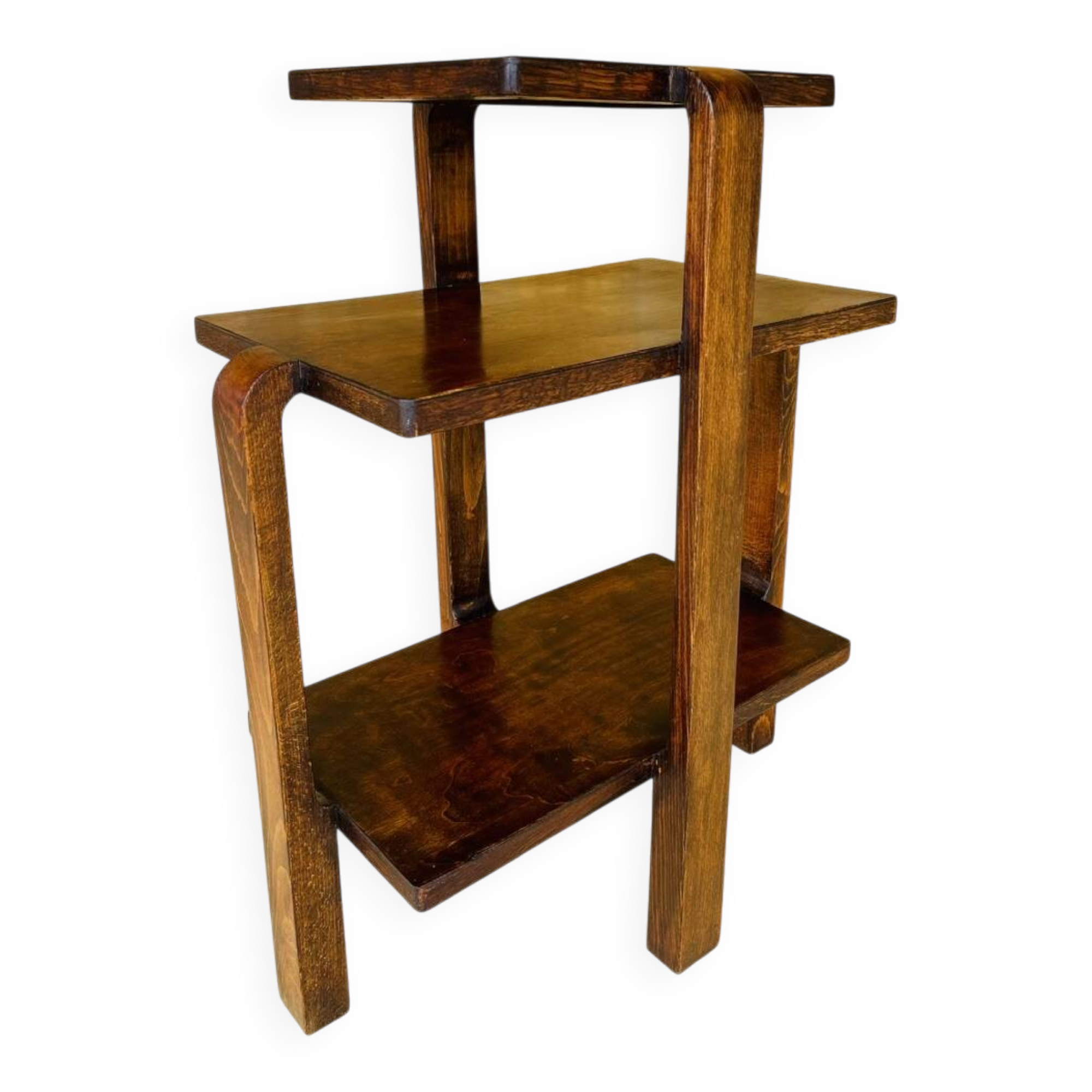 Art Deco Console in walnut with 3 levels, Circa 1938.