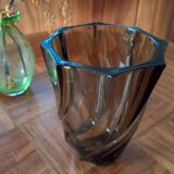 Vintage brown twisted glass vase