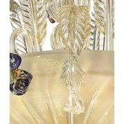 Luxury 21st Century Italian Murano Glass Flower Chandelier – Gold & Clear