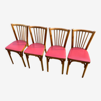 Set de 4 chaises baumann rouge