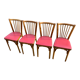Set de 4 chaises baumann rouge