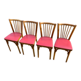 Set de 4 chaises baumann rouge