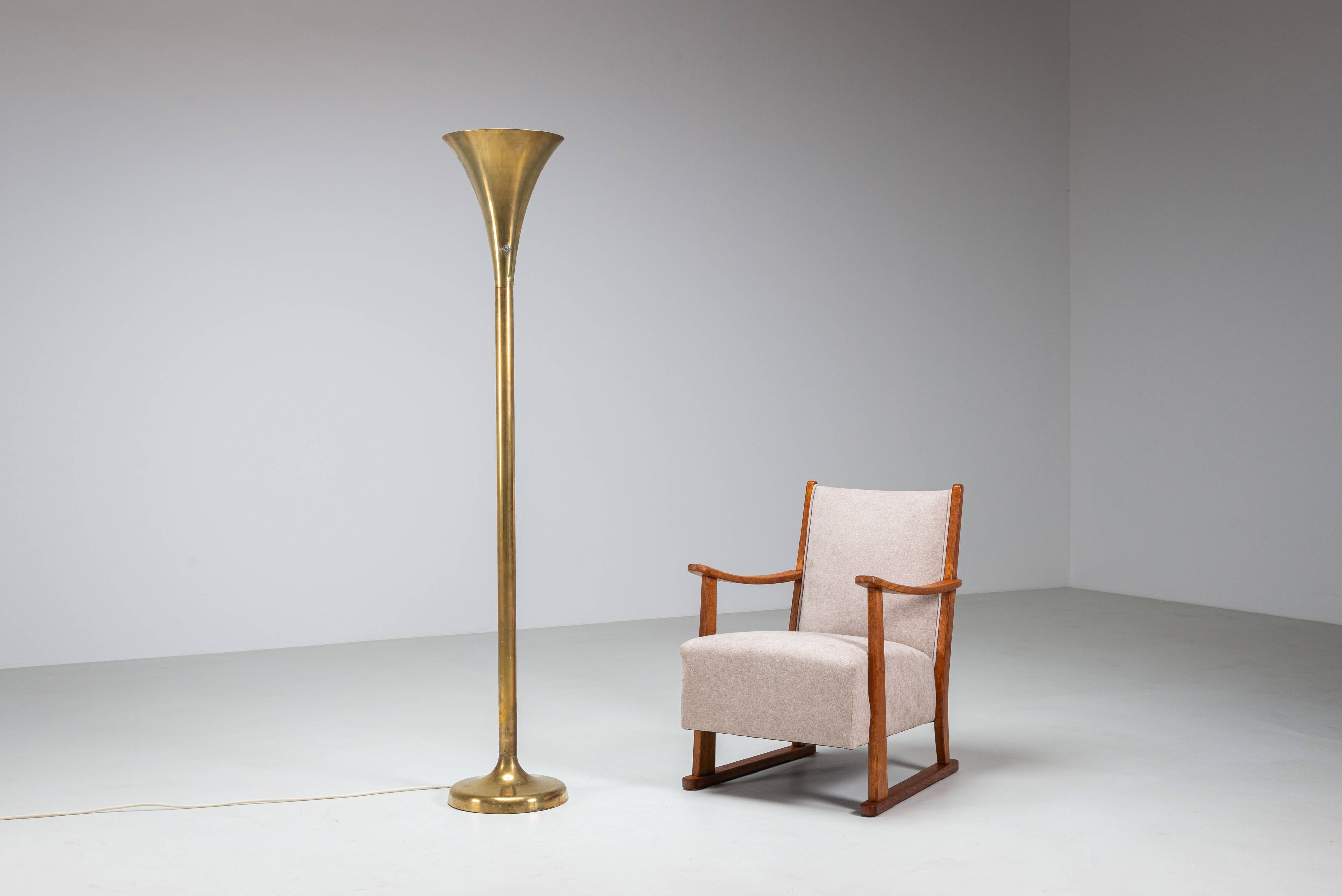 Brass ''Luminator'' floor lamp by Marcello Piacentini