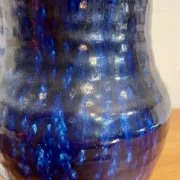 Navy blue vase signed Accolay