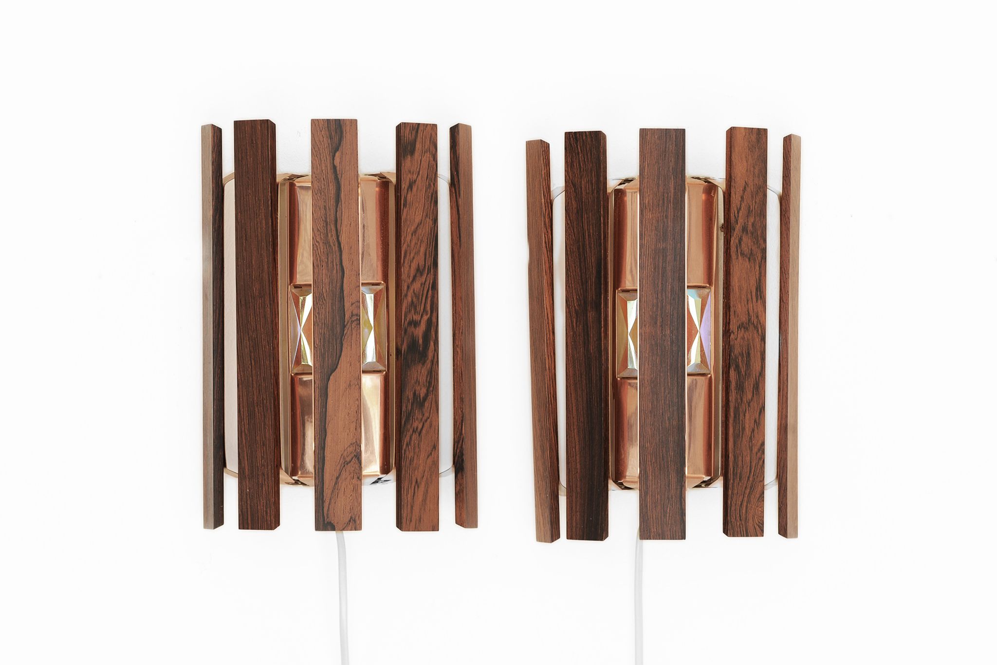 Pair of wall lights/sconces by Werner Schou for Coronell Elektro. Denmark 1960s