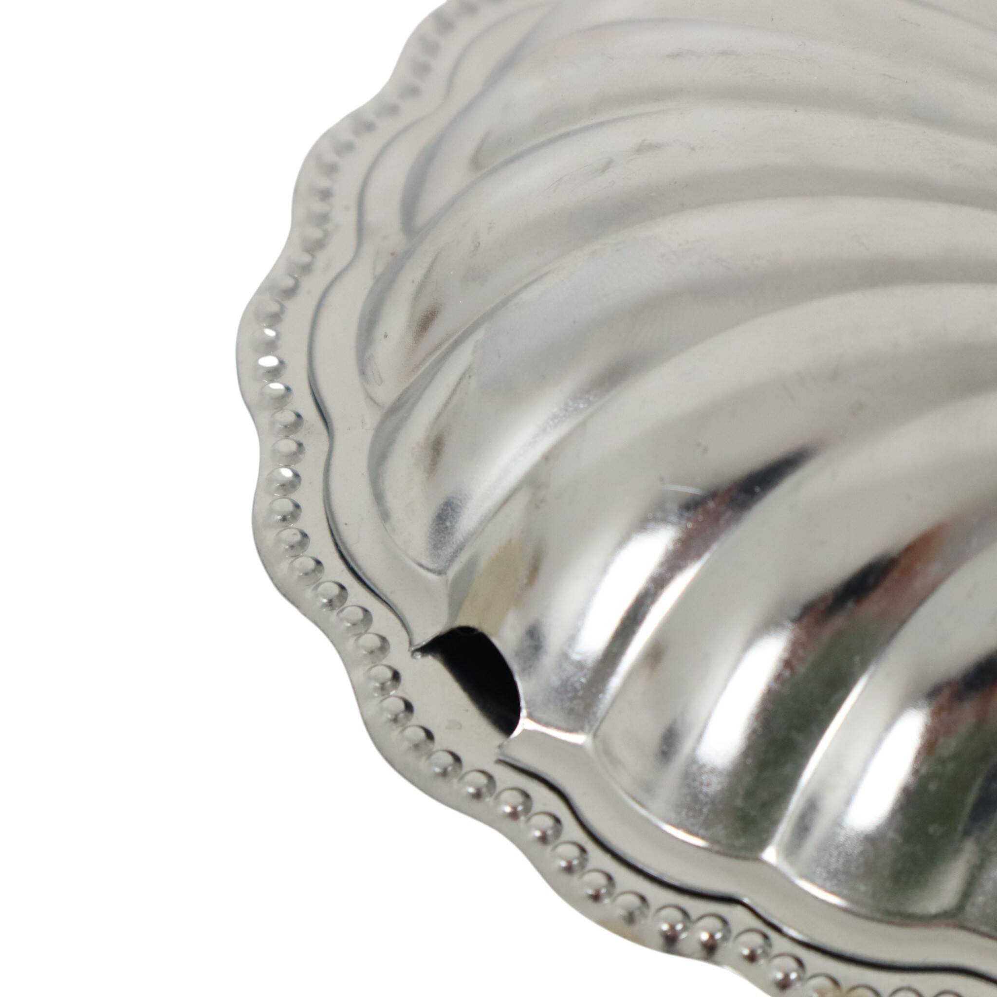 Vintage Blue Glass Queen Anne Scallop Shell Butter Dish