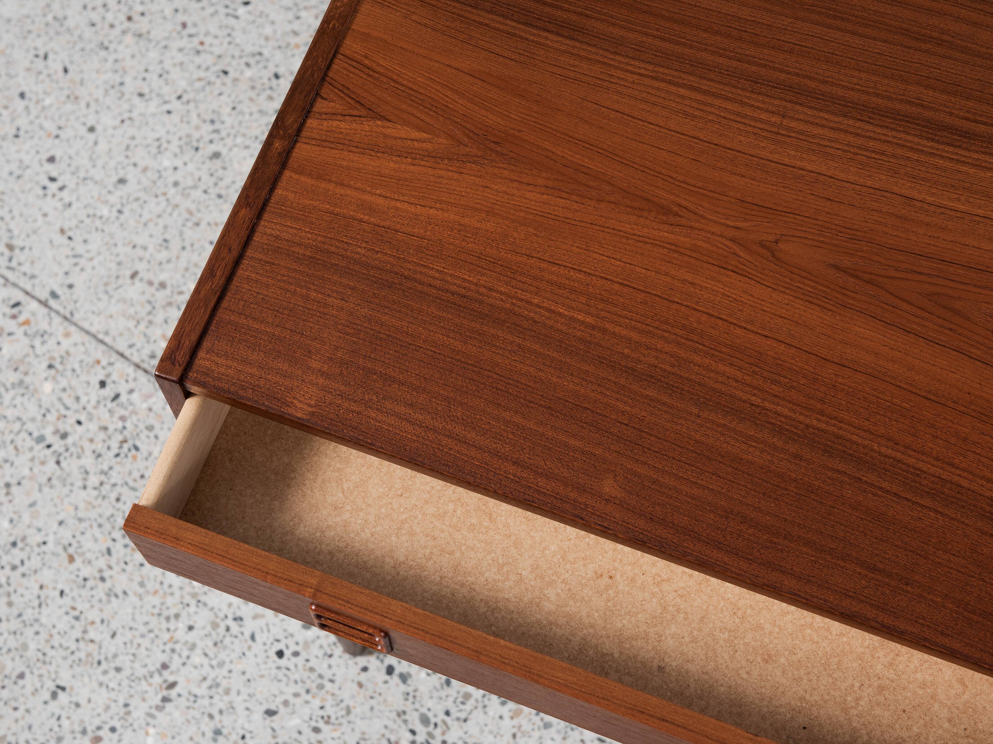 Midcentury Danish cabinet in teak with 1 drawer and 2 sliding doors 1960s