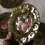 6 Sarreguemines slip plates, green model