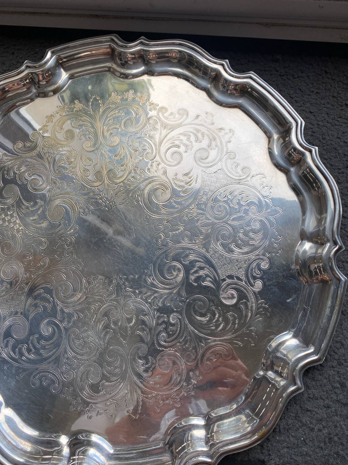 Silver metal tray