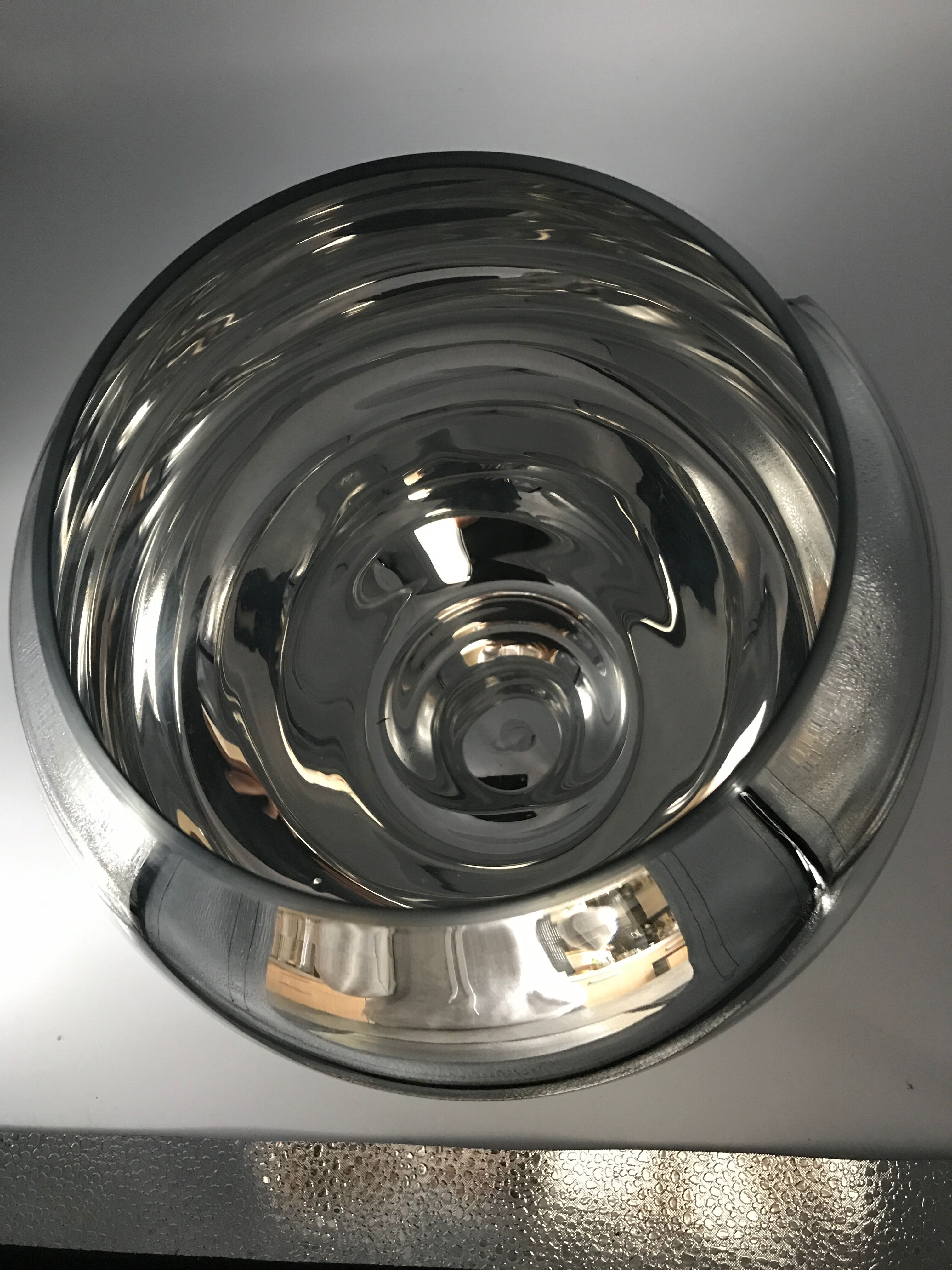 Vase form boule in smooth verre effect chromé or silver mercury 22 cm