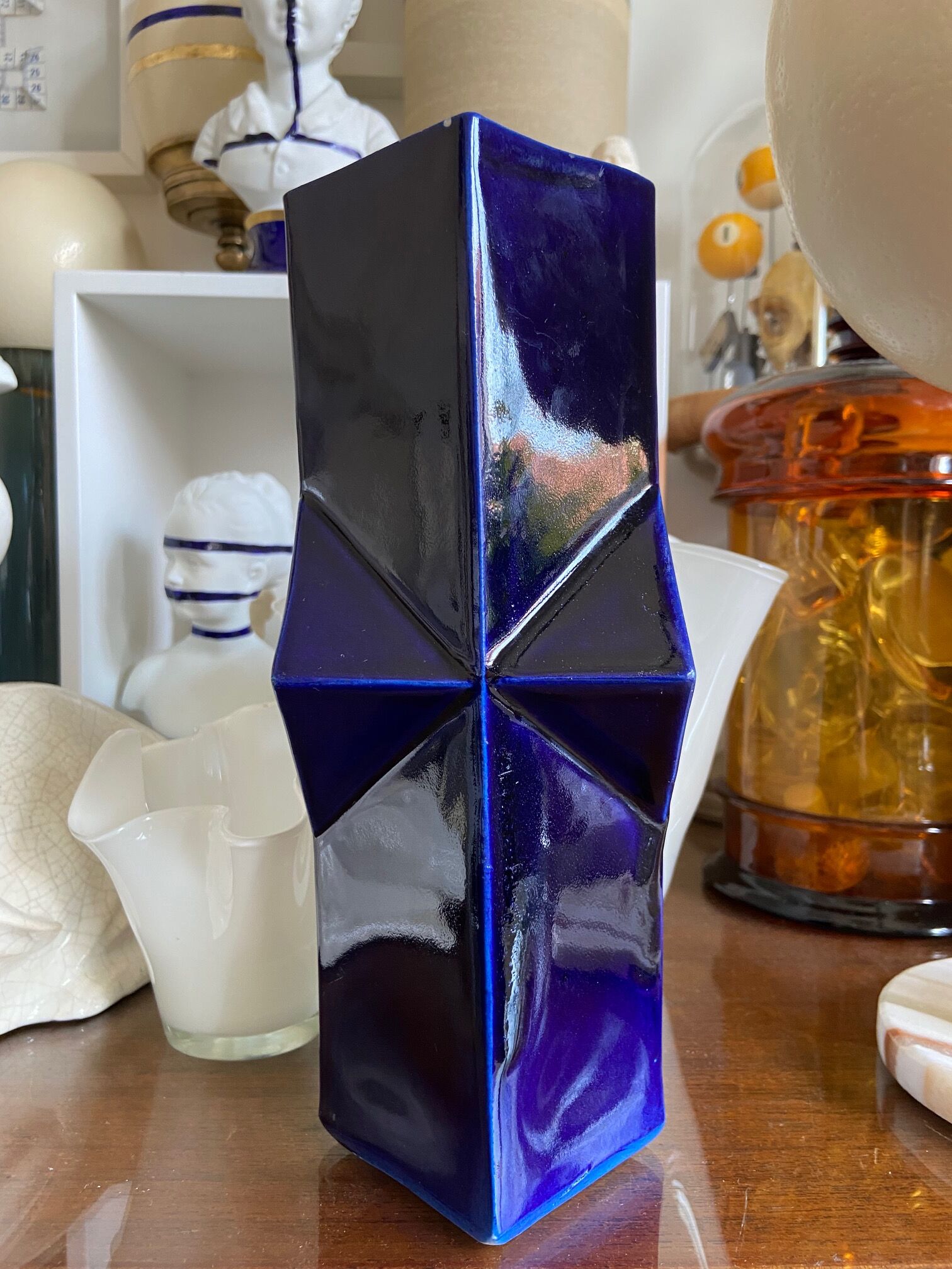 Blue ceramic vase of Sèvres