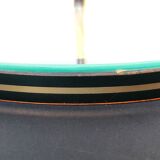 Cheese platter wood marquetry straw 70s
