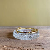Crystal ashtray and golden mount