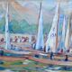 Large painting Gouache by Paul PAQUEREAU (1871-1950) "The Regattas"