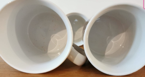 6 cups service, vintage mugs from the 70s, Staffordshire Kiln Craft