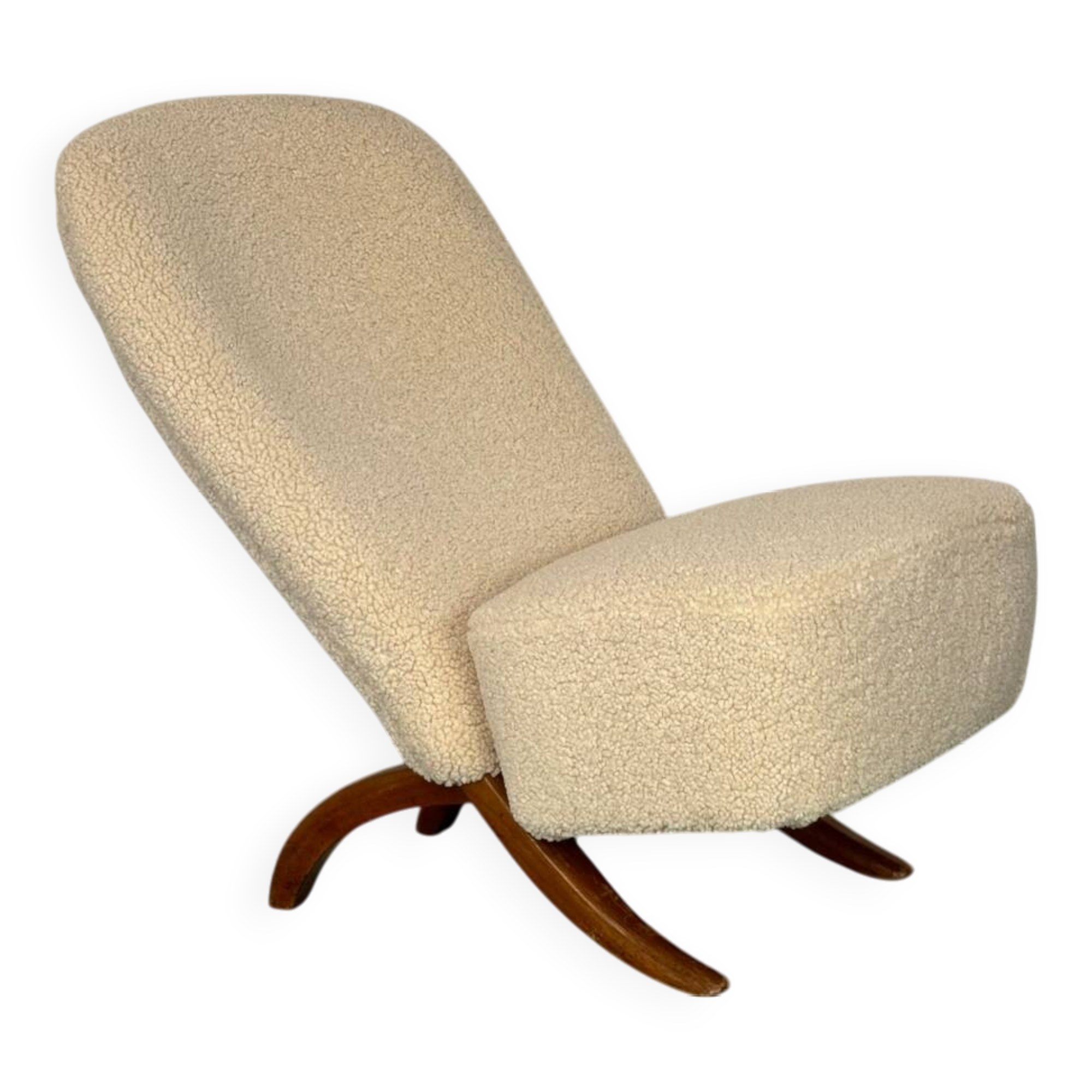 Mid-Century Modernist Bouclé Congo Easy Chair by Theo Ruth for Artifort, 19
