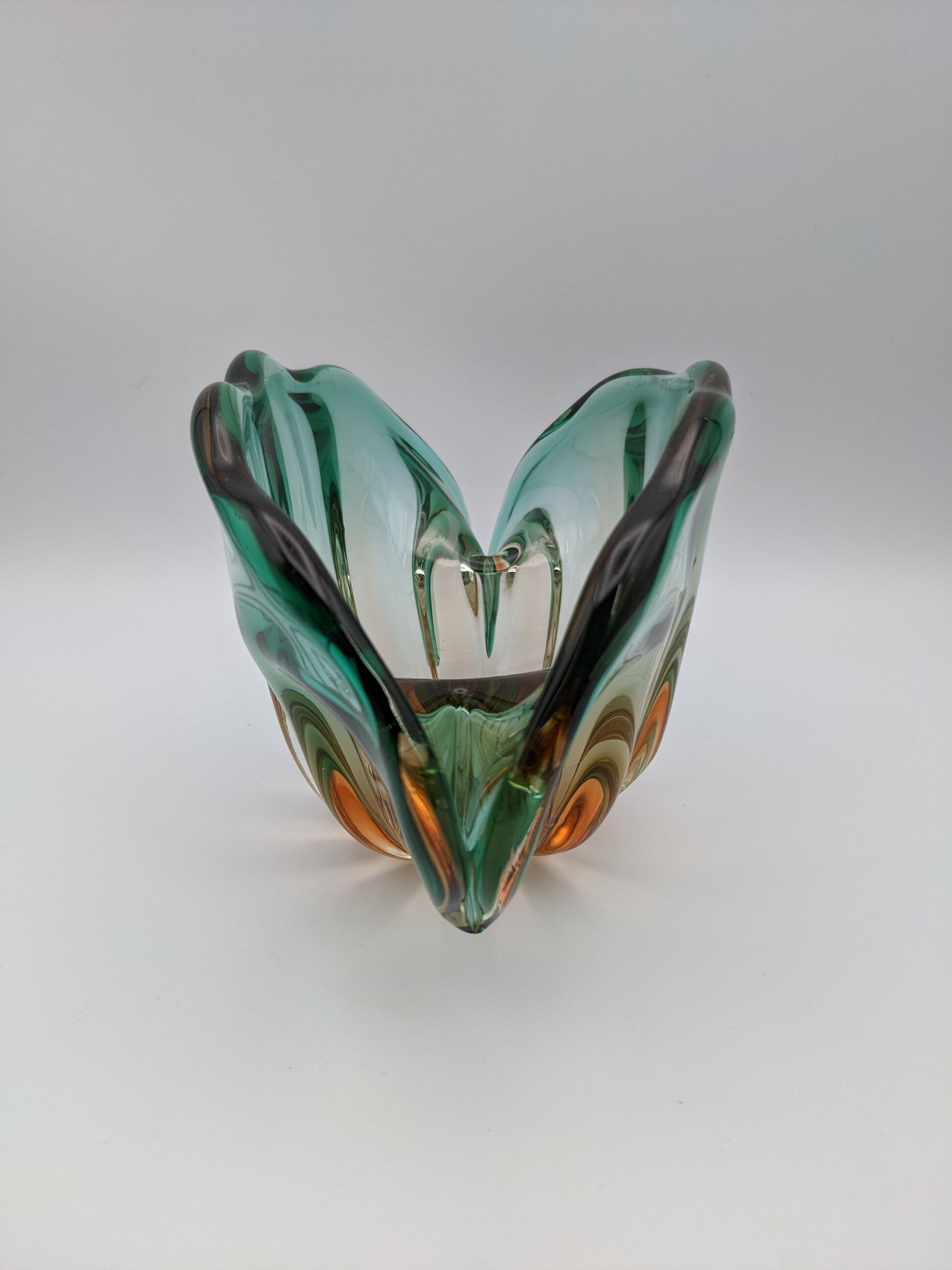 Vide-poche vase verre soufflé coquillage murano seguso bullicante