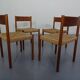 Teak & Papercord Dining Chairs by Poul M. Volther for Frem Røjle, Denmark, 1960s, Set of 4