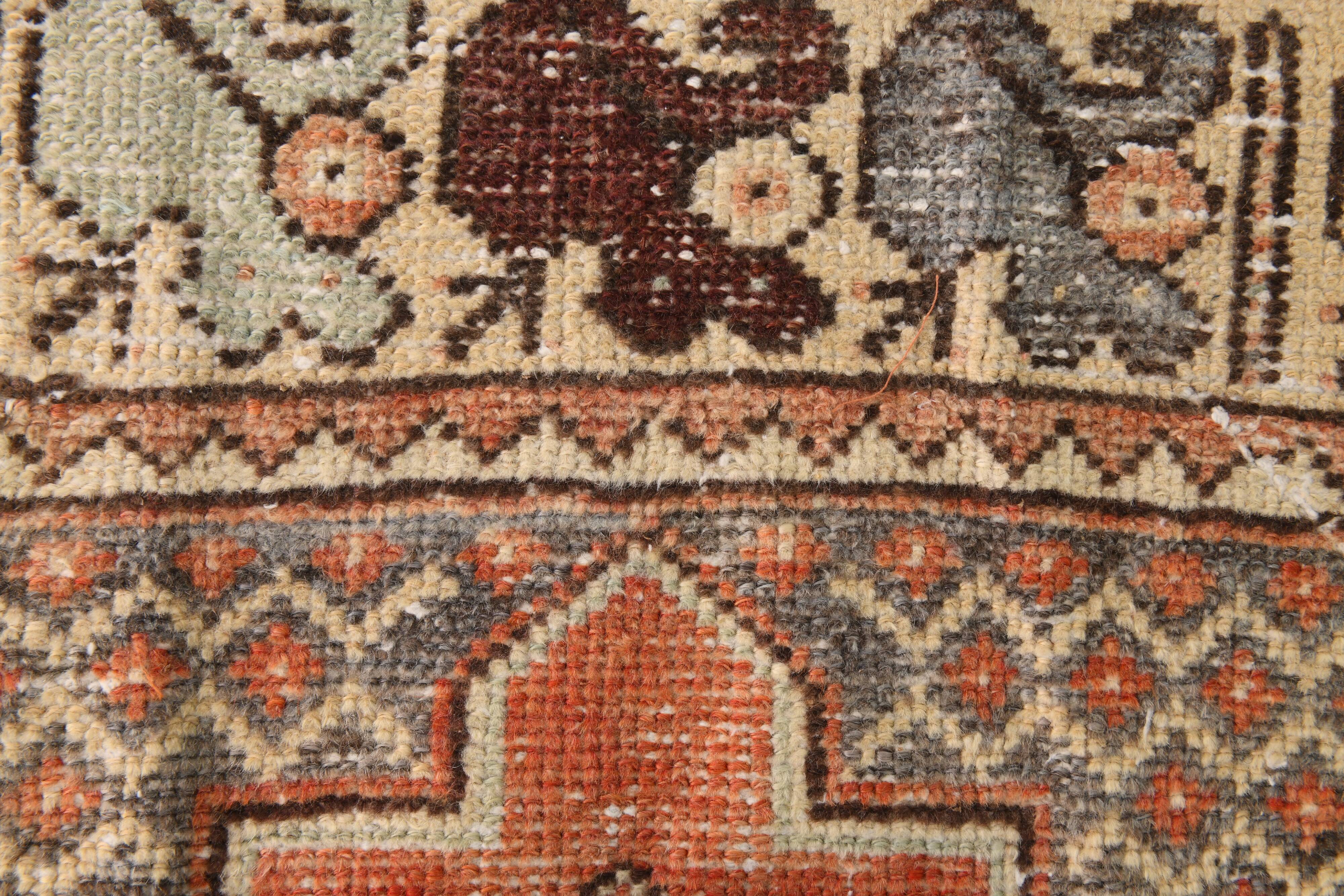 Red & Cream Vintage Runner Rug, 86x265Cm