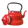 Red enameled teapot