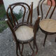 Set of 6 bistro chairs canned in curved wood N°18