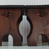 2 Tabourets / bancs de ferme XS en bois massif ancien