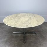 Roche Bobois round marble table for 6 people, 1970s