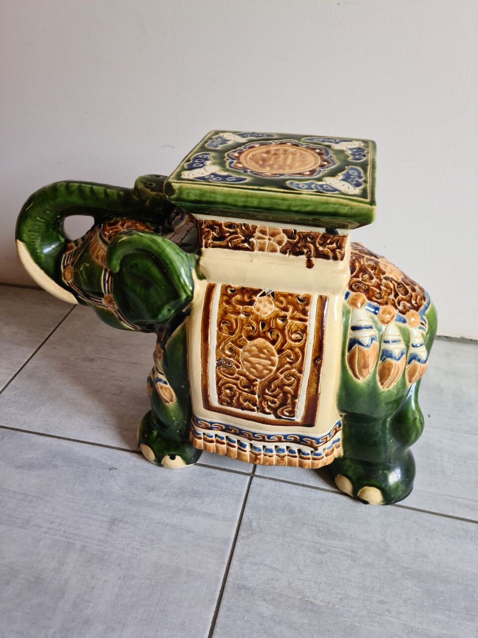 Elephant glazed earthenware
