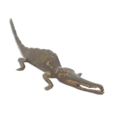 Vintage golden brass crocodile