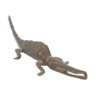 Crocodile laiton doré vintage