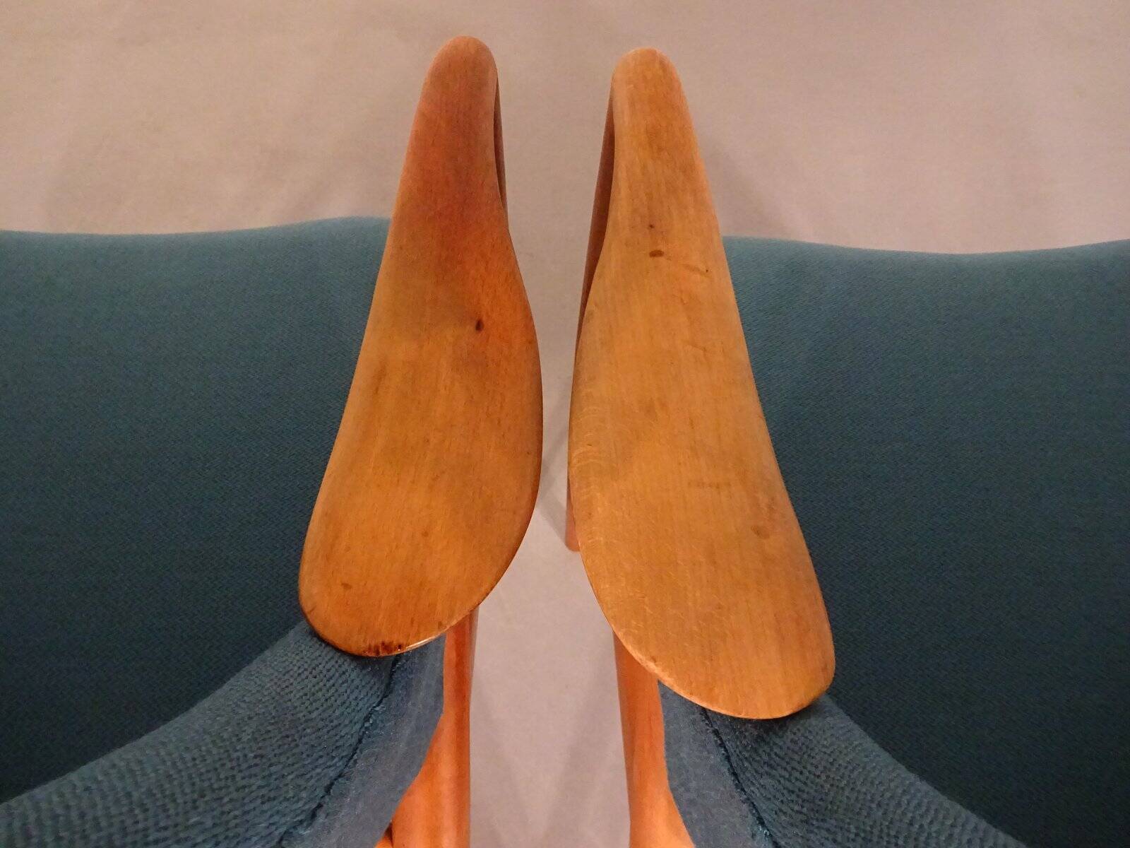 Set of Danish Beech Armchairs, 1960s