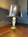 Vintage lamp in gold metal and glass