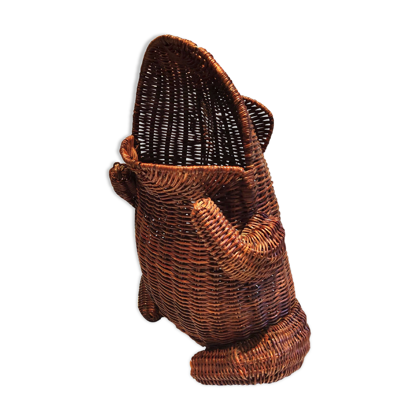 Olivier Cajan paper trash in wicker, 1975