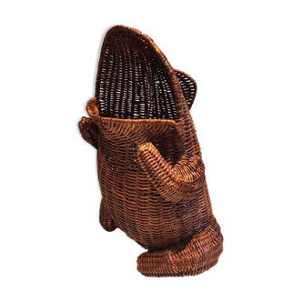 Olivier Cajan paper trash in wicker, 1975