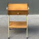 60s wooden and gold metal bedside table