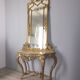 Antique classic console in wood decorated with mirror from the late 19th