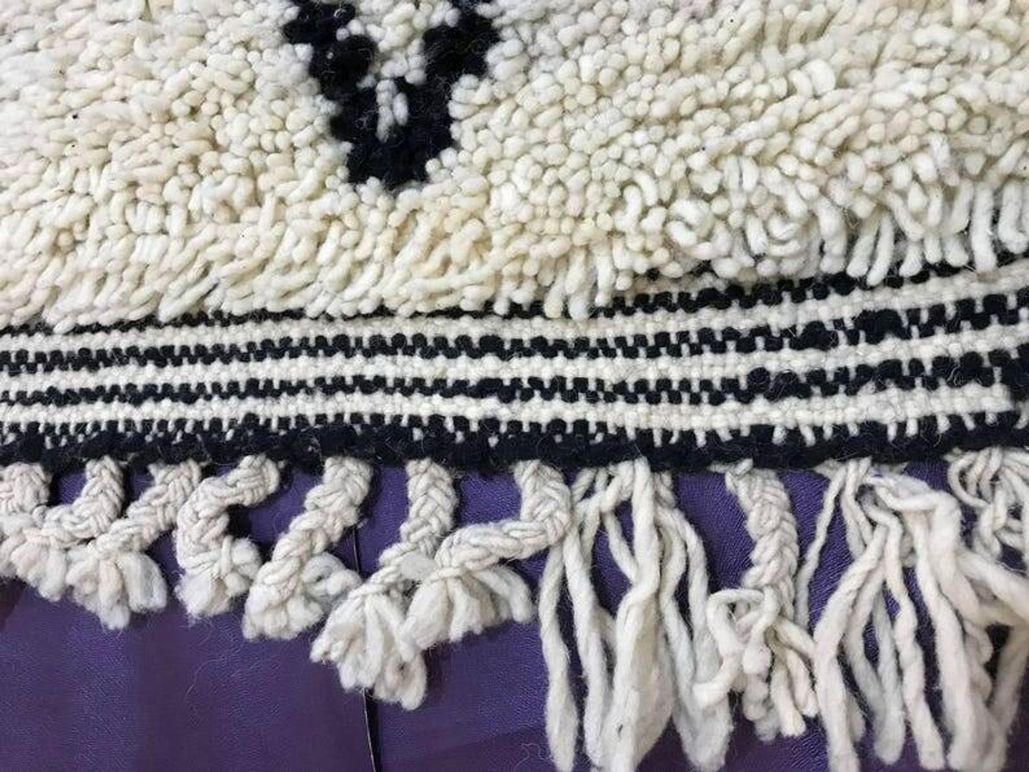 Tapis en laine pure fait main de couloir traditionnelle taille 75/300 cm