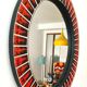 Large round ceramic mirror vintage 70s