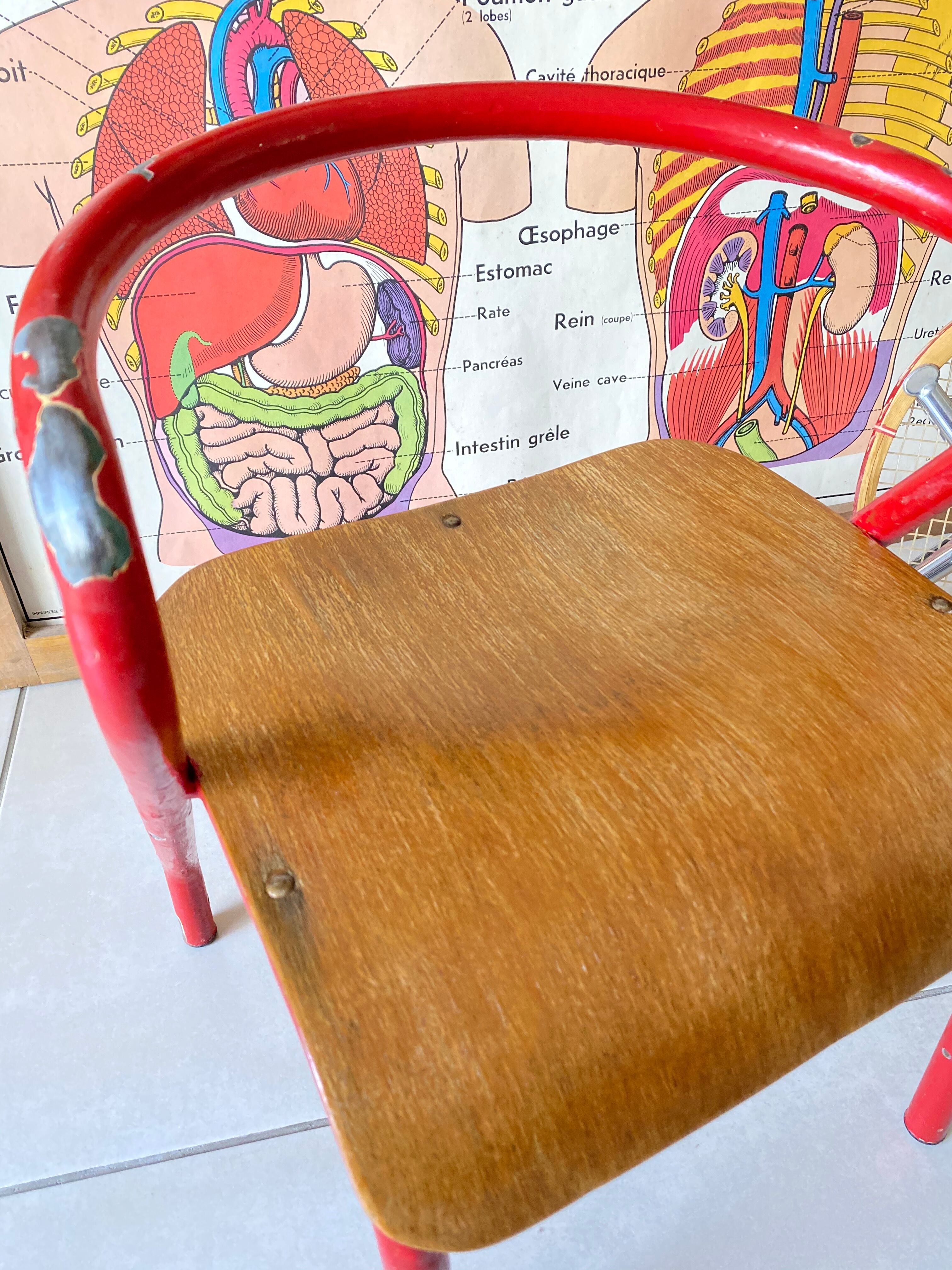 Vintage child school chair Hitier Jacques