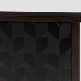 Brutalist Oak Craftsmanship Sideboard, 1960s/70s, Germany, Brass Accents
