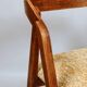 Vintage dining chairs oak wood yellow mellow Boho upholstery
