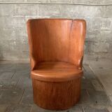 Scandinavian Swedish pine log stump chair "kubbstol" 1970s