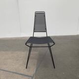 Set of vintage postmodern metal accent chairs by Rolf Rahmlow, 1980s.