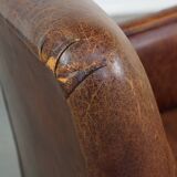 Sheep leather armchair with character